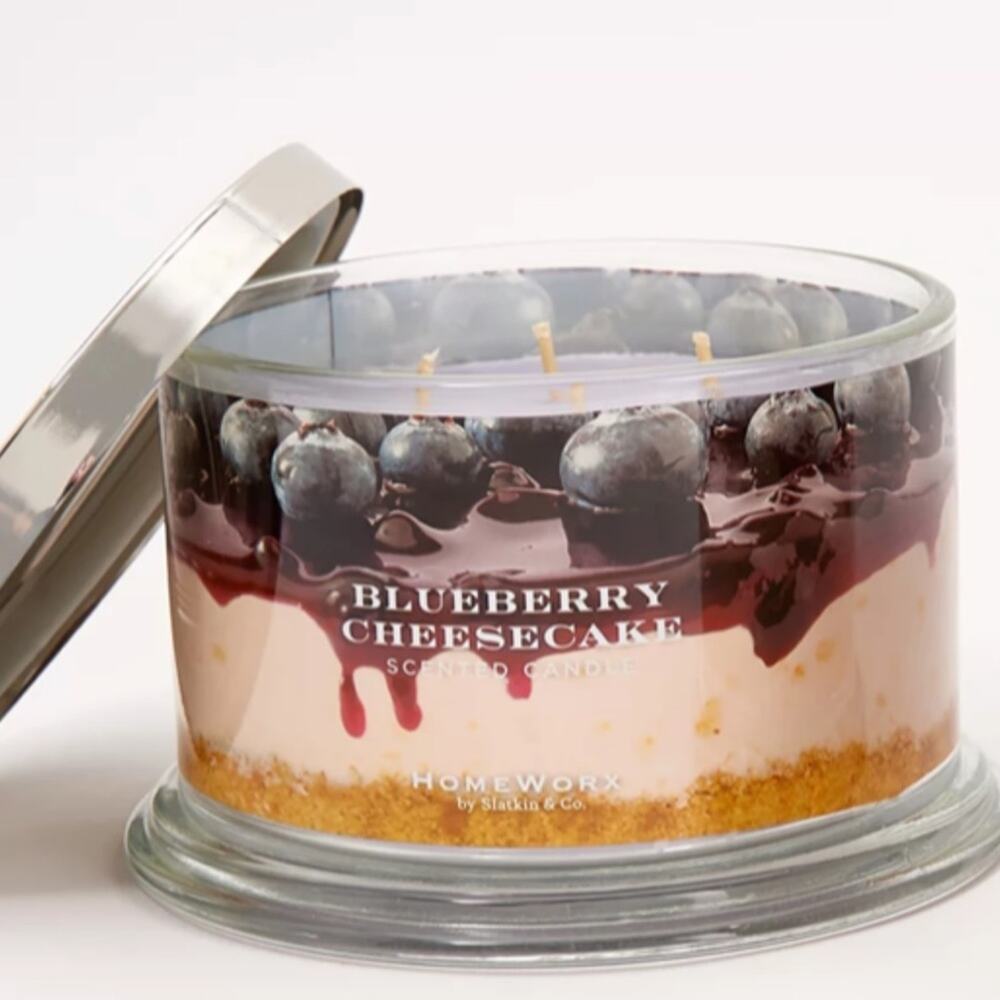 π HomeWorx Blueberry Cheesecake 4 wick candle blogger fan favorite 18 oz - Picture 12 of 12